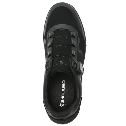 Sandugo Mountain Bike Enduro D/H Shoes Suitable for All SPD and Flat Pedal Bicycle Shoes. High-Quality Fabric.