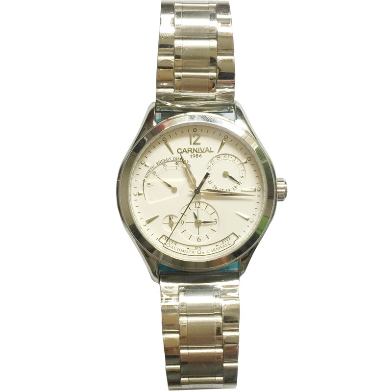 CARNIVAL New Dual Time Zone Watches for Men Automatic Multifunction Men Mechanical Wristwatches Sapphire Calendar Watch for Men