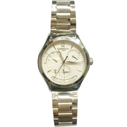 CARNIVAL New Dual Time Zone Watches for Men Automatic Multifunction Men Mechanical Wristwatches Sapphire Calendar Watch for Men