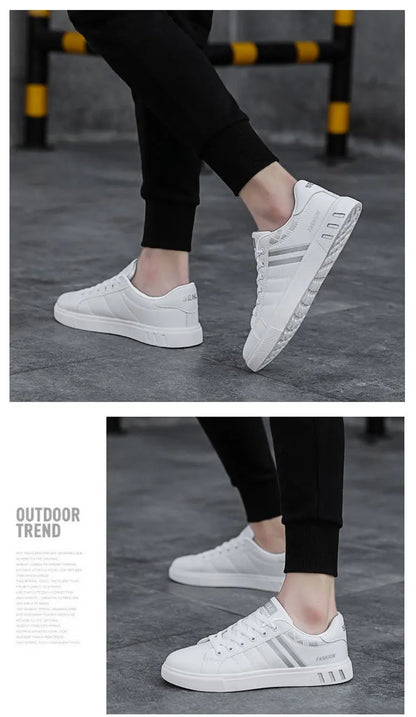Casual herensneakers, skateboardschoenen, PU-platte schoenen, schoenen voor studenten, outdoorsneakers, straatschoenen, wandelschoenen met veters, grote maten 48