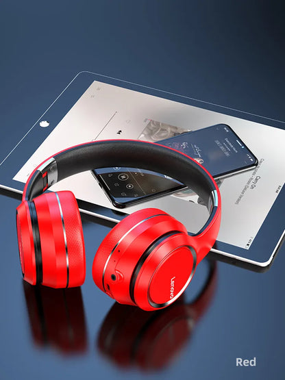 Auscultadores sem fios Bluetooth Over-Ear Lenovo HD200 – Headset gaming estéreo HiFi com cancelamento de ruído e microfone