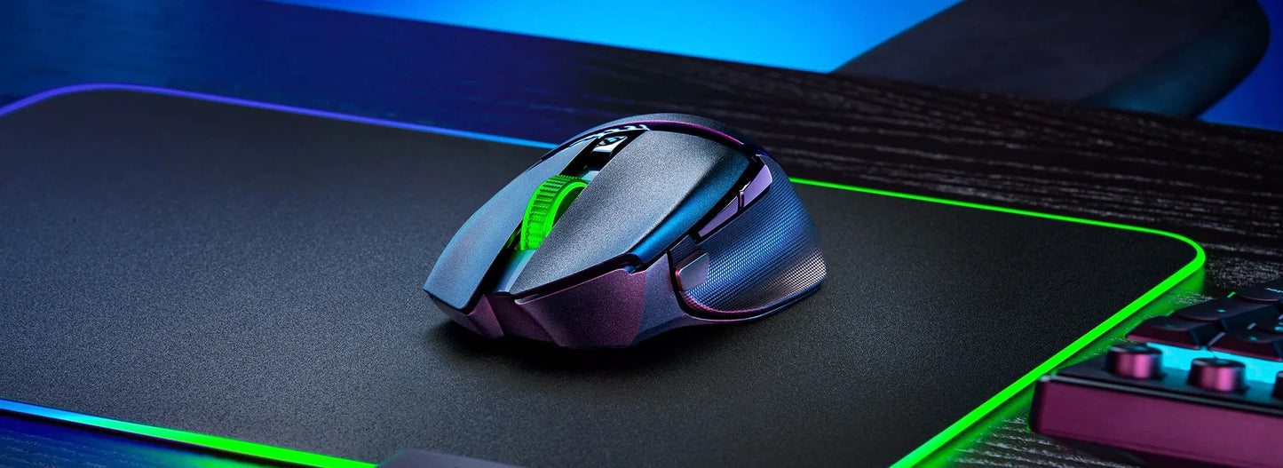 Originální bezdrátová herní myš Razer Basilisk V3 X HyperSpeed s možností přizpůsobení, optický senzor 18K, Chroma RGB a 9 programovatelných ovládacích prvků