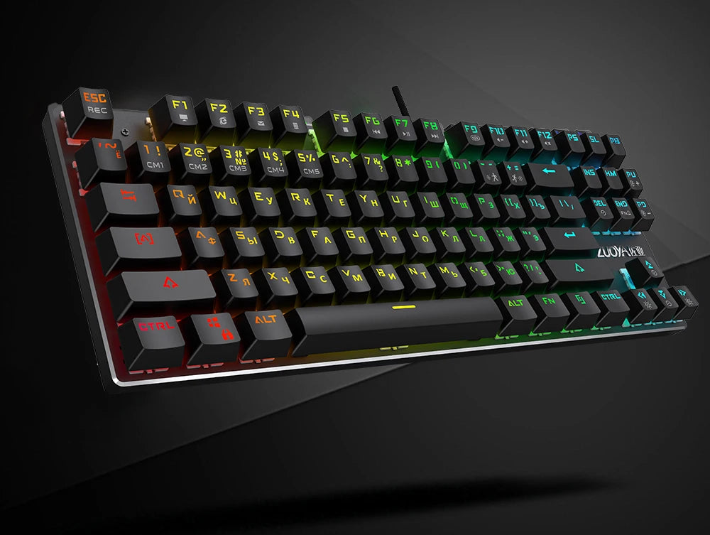 Mechanical Keyboard Wired Gaming Keyboard RGB Mix Backlit 87 104 Anti-ghosting Blue Red Switch For Game Laptop PC Russian US