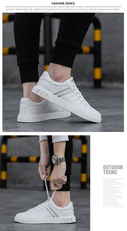 Casual herensneakers, skateboardschoenen, PU-platte schoenen, schoenen voor studenten, outdoorsneakers, straatschoenen, wandelschoenen met veters, grote maten 48