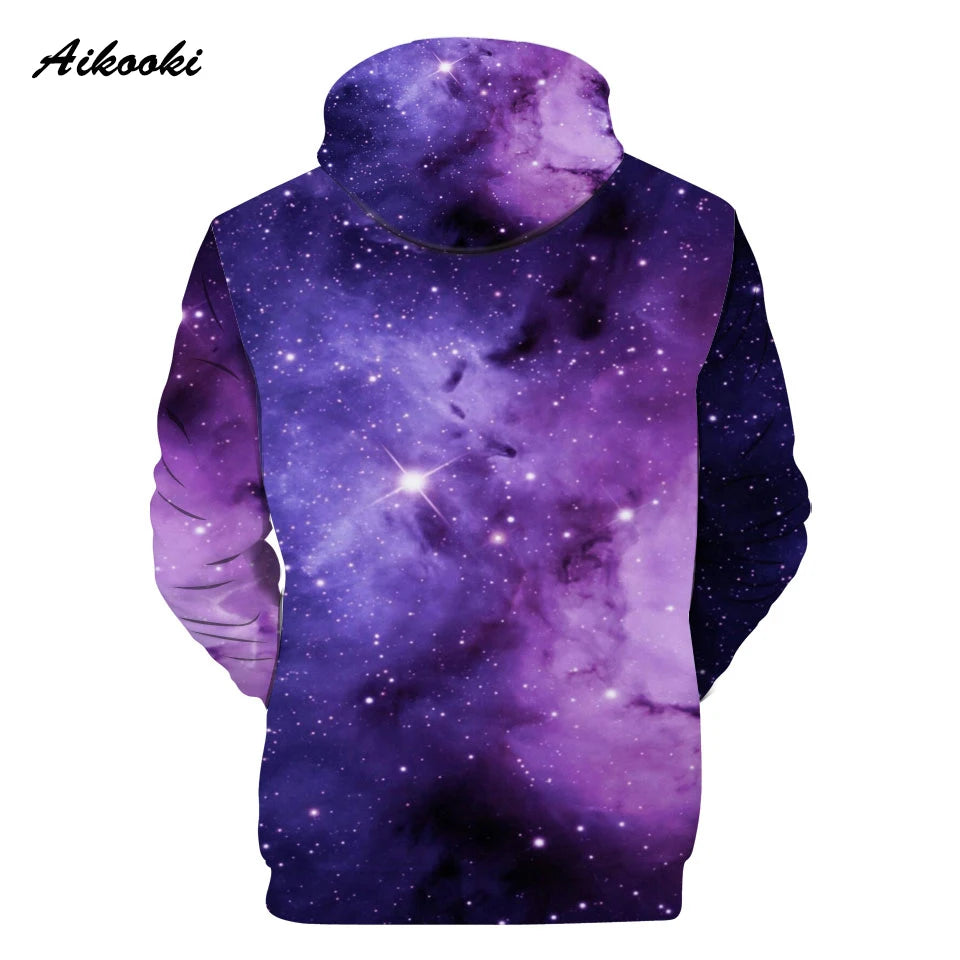 Classic Popular Purple Sky Male Space Galaxy 3D Print Hoodies Sweatshirts Men/Women Long Sleeve Sweatshirt Casual Pullovers