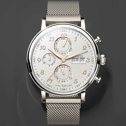Luxury Brand Switzerland LOBINNI Perpetual Calendar Automatic Mechanical Men's Watches Sapphire Multi-function Clock L13019-8