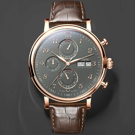 Luxury Brand Switzerland LOBINNI Perpetual Calendar Automatic Mechanical Men's Watches Sapphire Multi-function Clock L13019-8