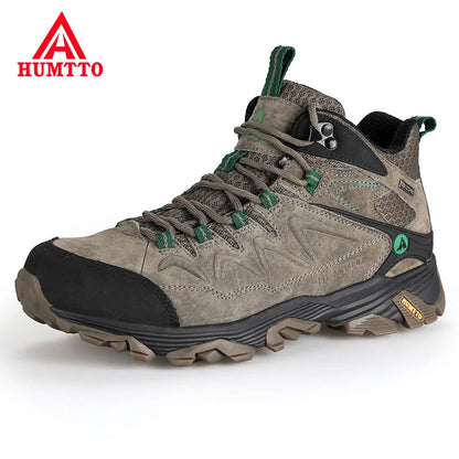 HUMTTO Sneakers impermeabili da uomo Scarpe da trekking Stivali da trekking in pelle da donna Campeggio Caccia Stivaletti tattici da montagna da uomo