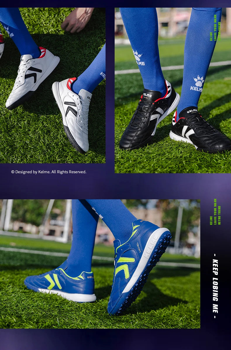 KELME nogometni čevlji TF nogometni čevlji iz telečje kože s špicami profesionalni futsal originalni nogometni trening čevlji ZX80011017