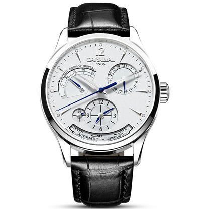 CARNIVAL New Dual Time Zone Watches for Men Automatic Multifunction Men Mechanical Wristwatches Sapphire Calendar Watch for Men