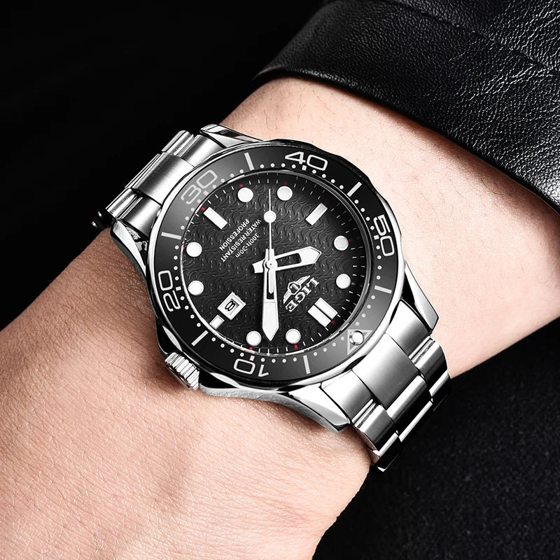 2025 LIGE New Waterproof Watch Men Top Brand Luxury Stainless Steel Men Watch Fashion Casual Sport Men Quartz Date Wristwatches