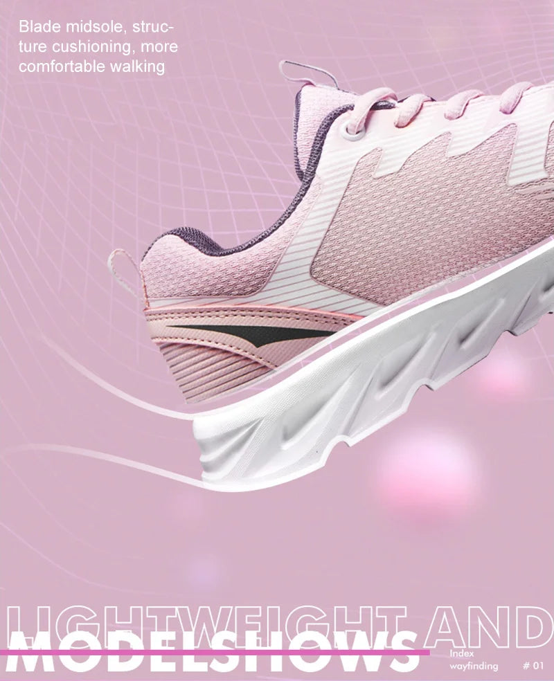 Xtep Women's Running Shoes New Fashion Lightweight Sneakers for Women Breathable Cushioning Sports Shoes Female 879318110073