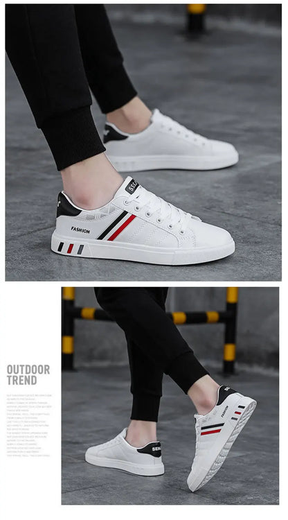 Casual herensneakers, skateboardschoenen, PU-platte schoenen, schoenen voor studenten, outdoorsneakers, straatschoenen, wandelschoenen met veters, grote maten 48