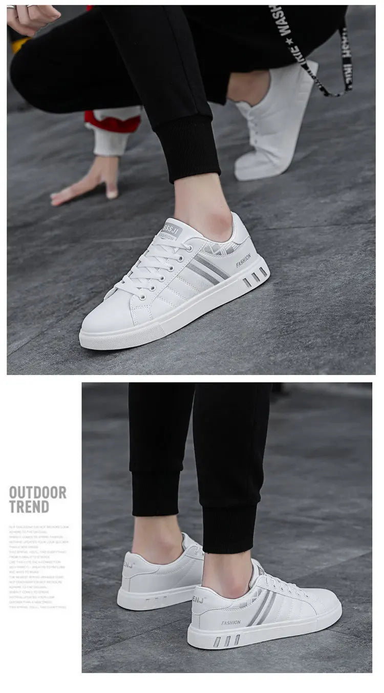 Casual herensneakers, skateboardschoenen, PU-platte schoenen, schoenen voor studenten, outdoorsneakers, straatschoenen, wandelschoenen met veters, grote maten 48