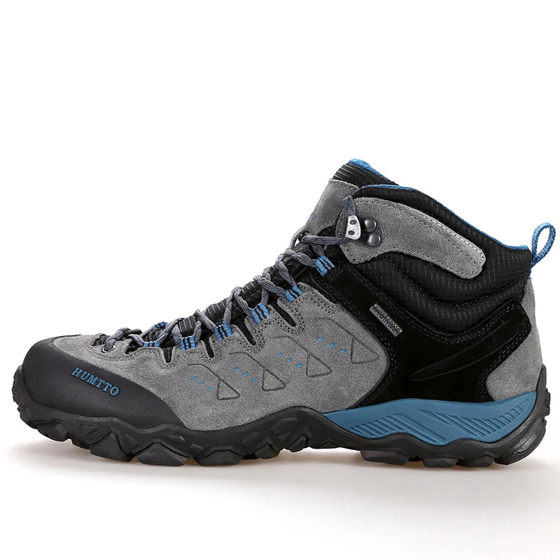 HUMTTO Nuove scarpe da trekking da uomo, sneakers impermeabili da outdoor per uomo, in pelle, da passeggio, arrampicata, trekking, sportive, stivali da uomo e da donna