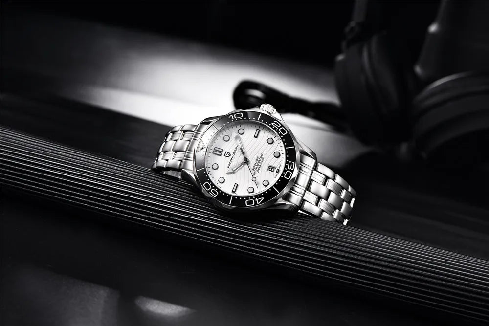 PAGANI DESIGN 2026 New V2 Waves 200M Relógio de mergulho automático masculino de luxo, cristal de safira, relógio de pulso masculino AR