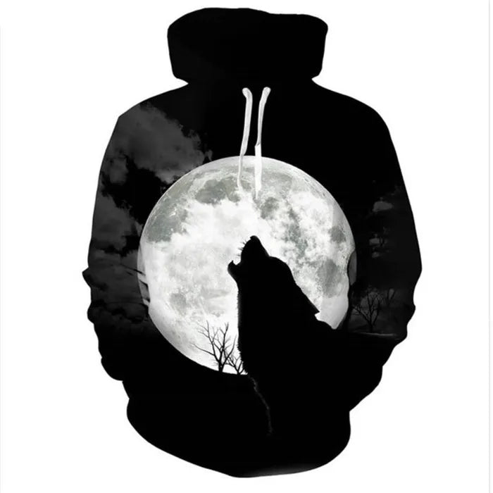 Unisex 3d Print ice/Fire Wolves Black White Wolf Hoodies Men/Women Casual Hoodie Autumn Tracksuit Pullover Hooded Sweatshirt