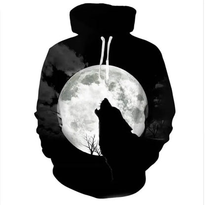 Unisex 3d Print ice/Fire Wolves Black White Wolf Hoodies Men/Women Casual Hoodie Autumn Tracksuit Pullover Hooded Sweatshirt