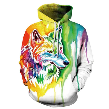 Unisex 3d Print ice/Fire Wolves Black White Wolf Hoodies Men/Women Casual Hoodie Autumn Tracksuit Pullover Hooded Sweatshirt