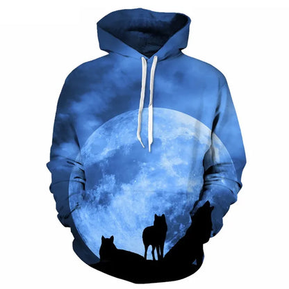 Unisex 3d Print ice/Fire Wolves Black White Wolf Hoodies Men/Women Casual Hoodie Autumn Tracksuit Pullover Hooded Sweatshirt