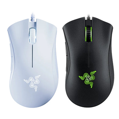 Ratón gaming con cable Razer DeathAdder Essential original, sensor óptico de 6400DPI, 5 botones independientes, para portátil y PC gamer