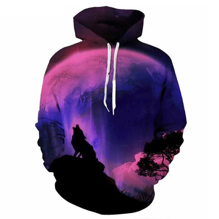 Unisex 3d Print ice/Fire Wolves Black White Wolf Hoodies Men/Women Casual Hoodie Autumn Tracksuit Pullover Hooded Sweatshirt