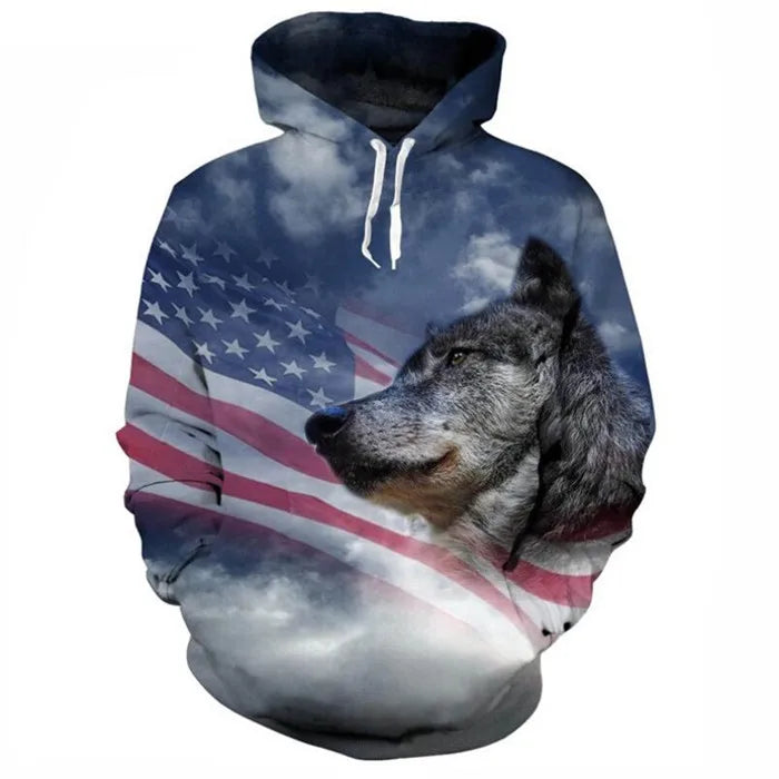 Unisex 3d Print ice/Fire Wolves Black White Wolf Hoodies Men/Women Casual Hoodie Autumn Tracksuit Pullover Hooded Sweatshirt