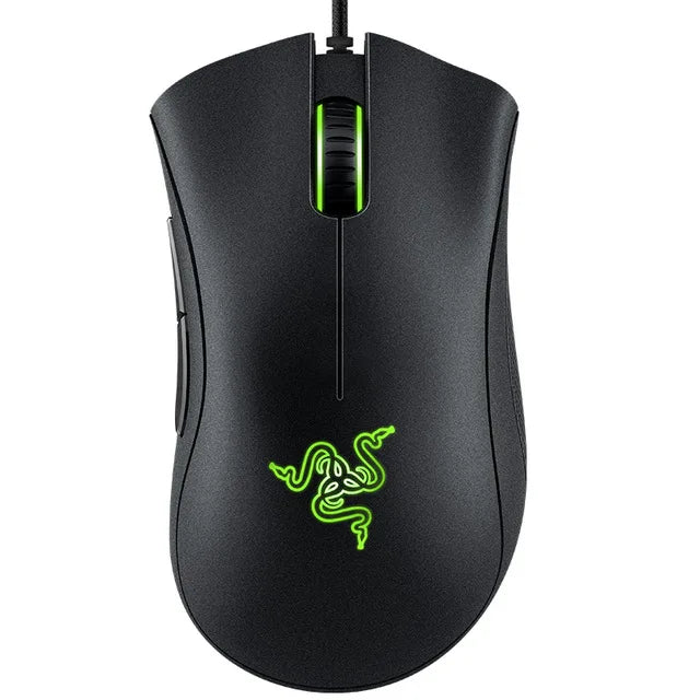 Ratón gaming con cable Razer DeathAdder Essential original, sensor óptico de 6400DPI, 5 botones independientes, para portátil y PC gamer