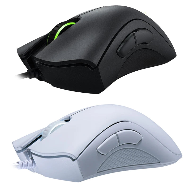 Ratón gaming con cable Razer DeathAdder Essential original, sensor óptico de 6400DPI, 5 botones independientes, para portátil y PC gamer