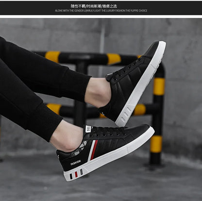 Casual herensneakers, skateboardschoenen, PU-platte schoenen, schoenen voor studenten, outdoorsneakers, straatschoenen, wandelschoenen met veters, grote maten 48
