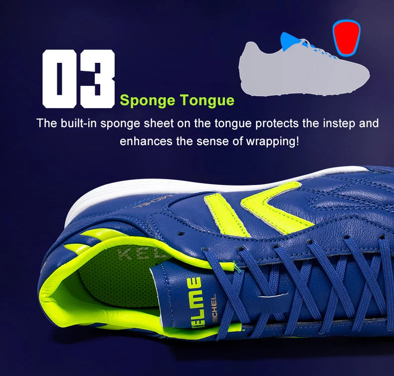 KELME nogometni čevlji TF nogometni čevlji iz telečje kože s špicami profesionalni futsal originalni nogometni trening čevlji ZX80011017