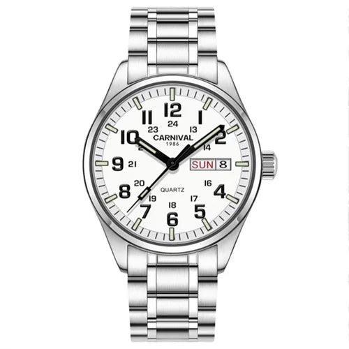 Switzerland Carnival Quartz Watch men 316 Stainless Steel Waterproof Calendar Luminous Military men Watches Reloj Hombre Montre
