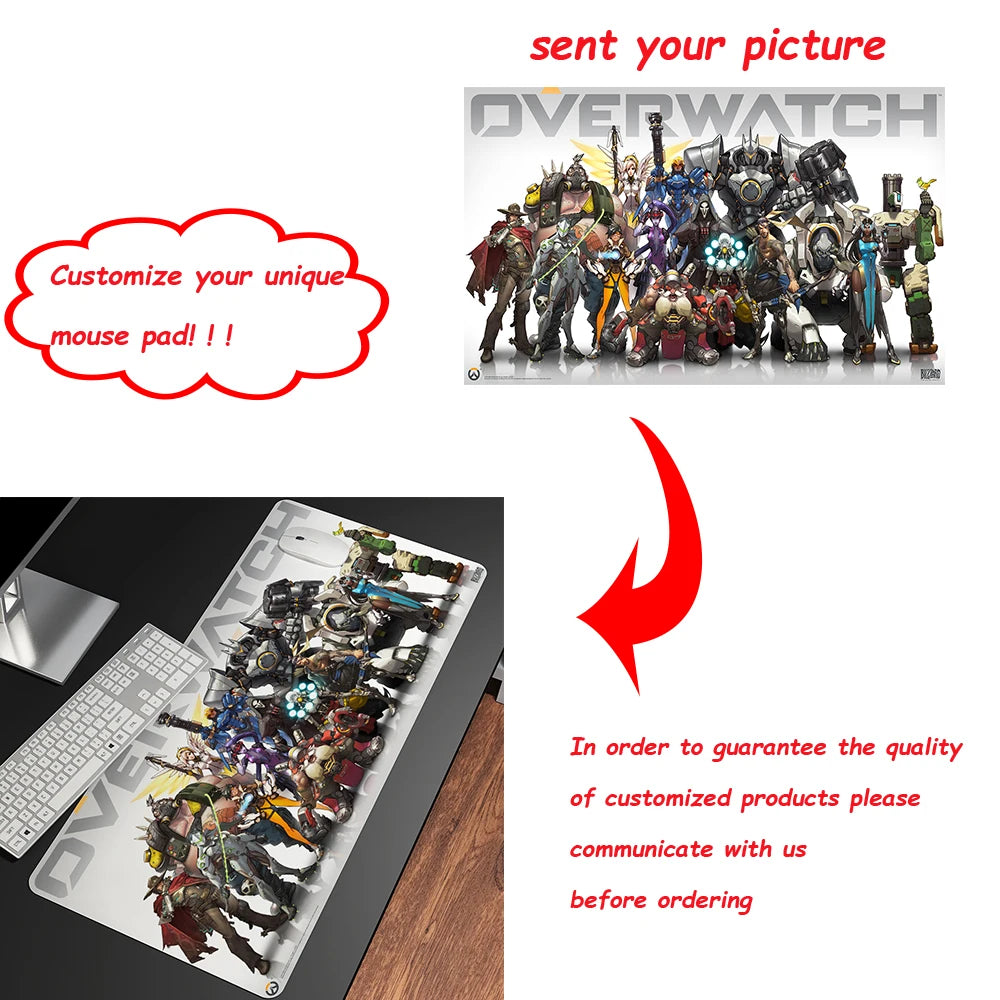 XXL Gaming Anime Mouse Pad Large Mouse Mat Girl Keyboard Computer PC Edge Desk Mat For Overwatch/CS:GO Gamer Mousepad