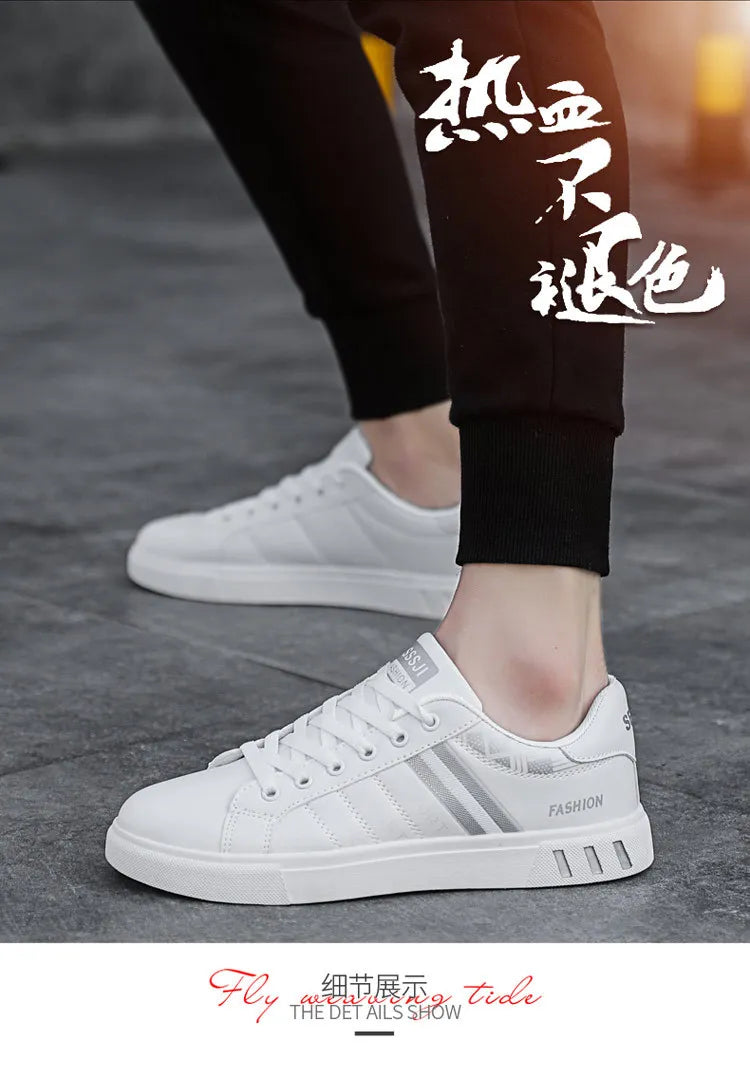 Casual herensneakers, skateboardschoenen, PU-platte schoenen, schoenen voor studenten, outdoorsneakers, straatschoenen, wandelschoenen met veters, grote maten 48