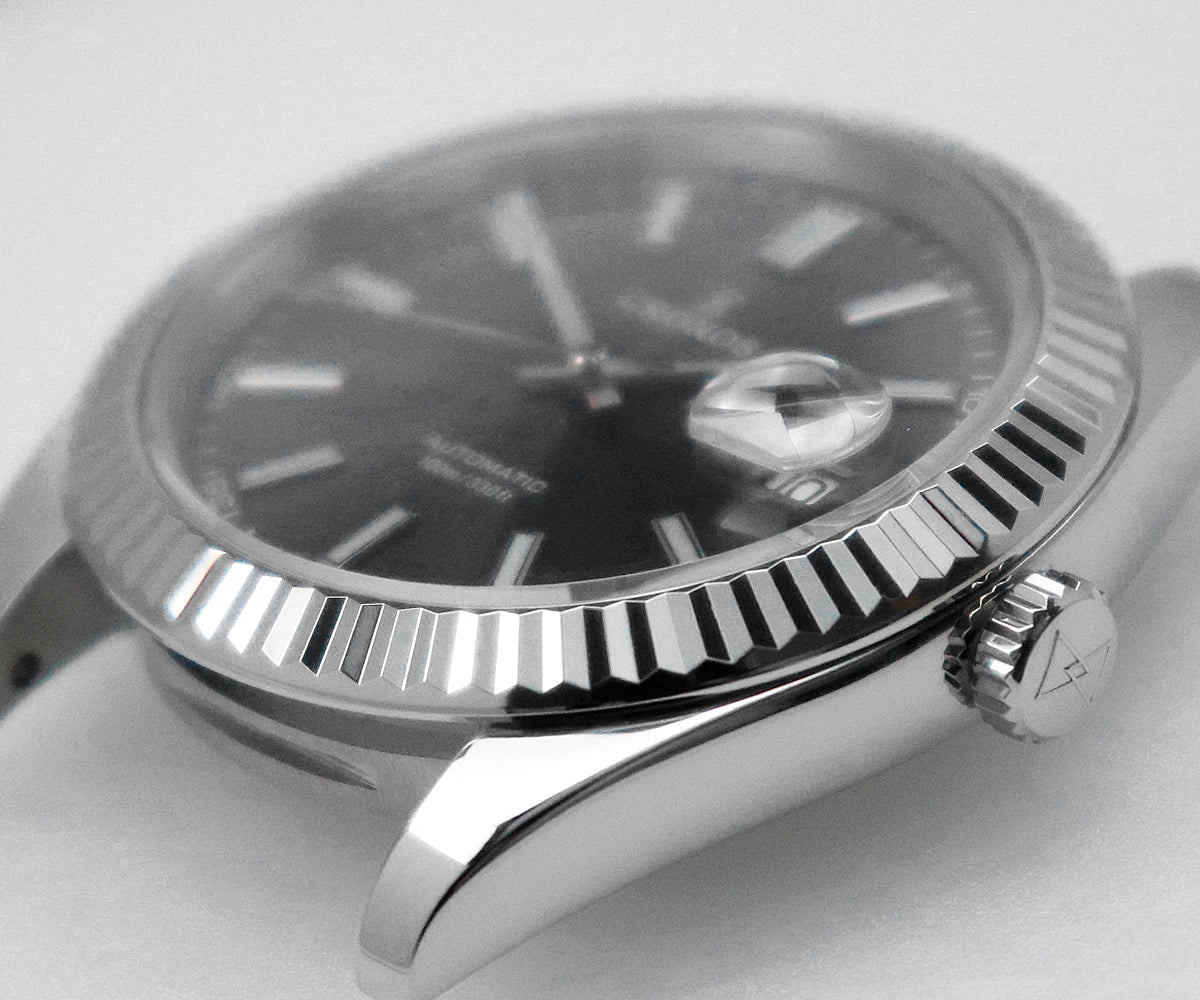 Cronos DateJ Luxury Men Watch Stainless Steel 5 Links Bracelet PT5000 Miyot 9015 100m Water Resistant Sapphire L6046M