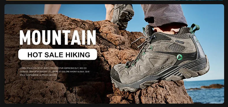 HUMTTO Outdoor Hiking Trekking Mountain Sports Shoes for Men, Camping, Hunting, Walking, Breathable Cushioned Non-Slip Sneakers