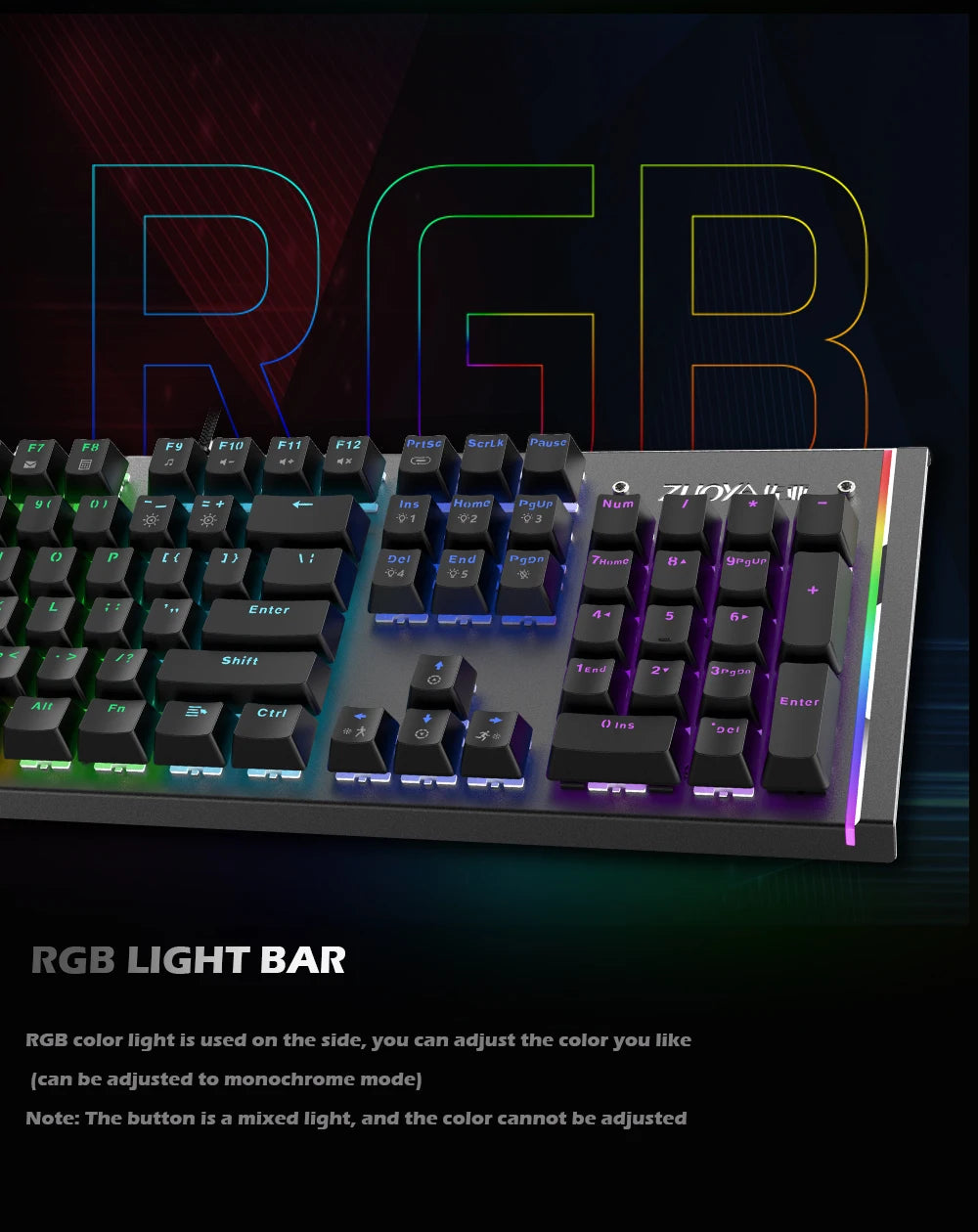 Mechanical Keyboard Wired Gaming Keyboard RGB Mix Backlit 87 104 Anti-ghosting Blue Red Switch For Game Laptop PC Russian US