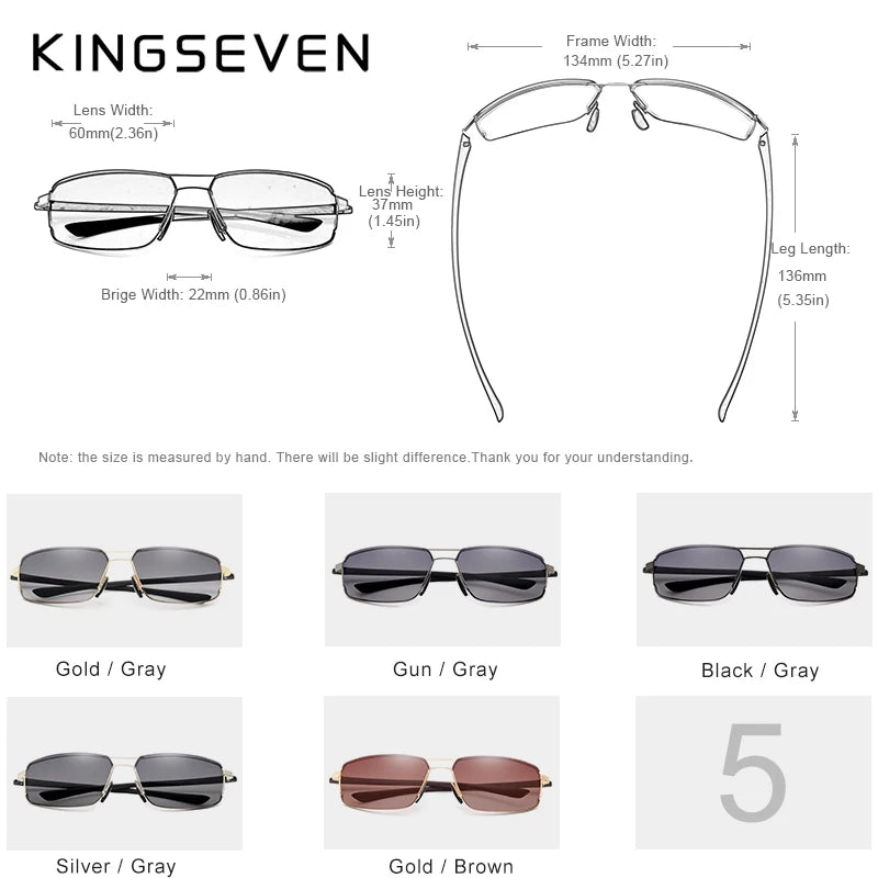KINGSEVEN Brand Design Sunglasses Men Driving Square Frame Sun Glasses Male Classic Unisex Goggles Eyewear Gafas