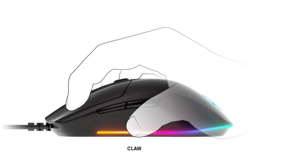 SteelSeries Rival 3 Gaming Mouse - 8,500 CPI TrueMove Core Optical Sensor - 6 Programmable Buttons Brilliant Prism RGB Lighting