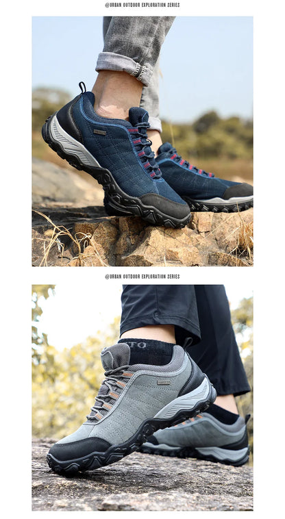 HUMTTO Outdoor Hiking Trekking Mountain Sports Shoes for Men, Camping, Hunting, Walking, Breathable Cushioned Non-Slip Sneakers
