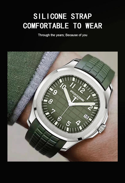 Specht & Söhne Brand Automatic Mechanical Watches Sports Wristwatches Green Sapphire Luminous 50M Waterproof Men's Watch