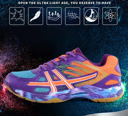 2022 new women's sneakers, men's badminton shoes, light black breathable female outdoor sports training shoes, women's athletics sports green