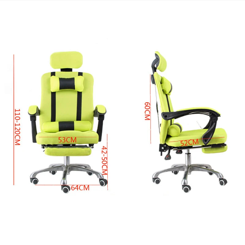 Computer Chair Home Office Chair Mesh Footrest Chair Can Lie Lunch Break Chair Can Be Rotated Lifting Headrest BR-10