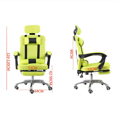 Computer Chair Home Office Chair Mesh Footrest Chair Can Lie Lunch Break Chair Can Be Rotated Lifting Headrest BR-10