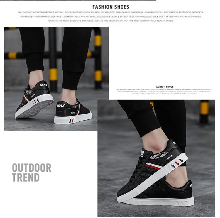 Casual herensneakers, skateboardschoenen, PU-platte schoenen, schoenen voor studenten, outdoorsneakers, straatschoenen, wandelschoenen met veters, grote maten 48