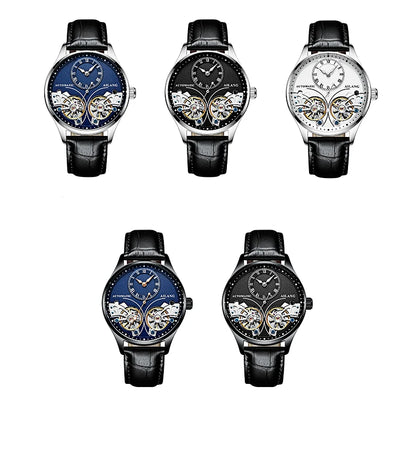 AILANG Brand New Fashion Double Tourbillon Watch for Men Luxury Stainless Steel Waterproof Automatic Mechanical Watches Mens
