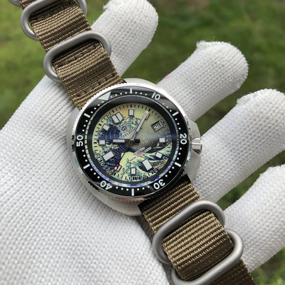 STEELDIVE SD1970J Kanagawa Turtle Full Luminous Dial Ceramic Bezel NH35 AutomaticSTEELDIVE Offical Store Mens Dive Watch