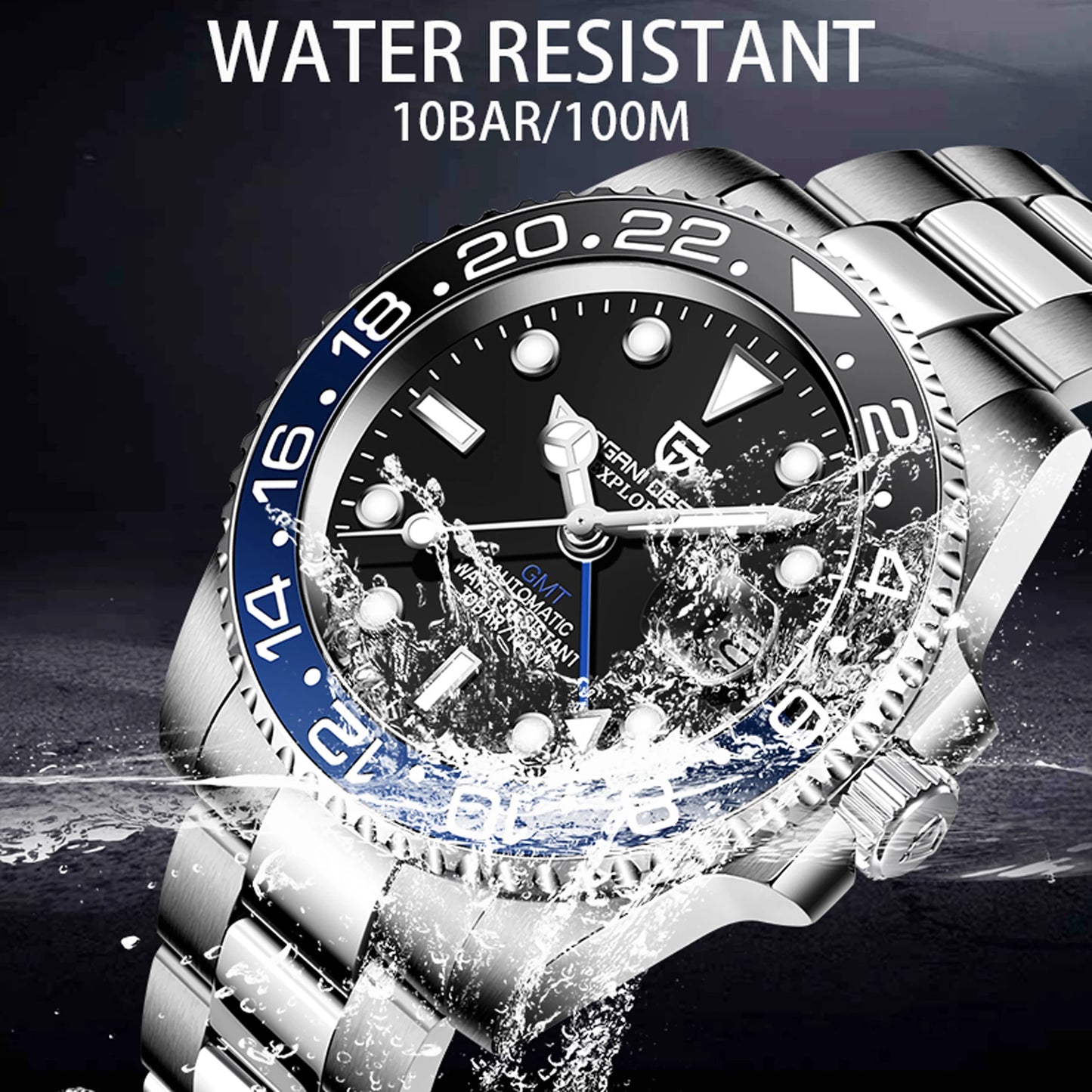 2026 New PAGANI DESIGN Luxury Men Mechanical Watches Stainless Steel GMT Watch Top Brand Sapphire Glass Men Watch reloj hombre