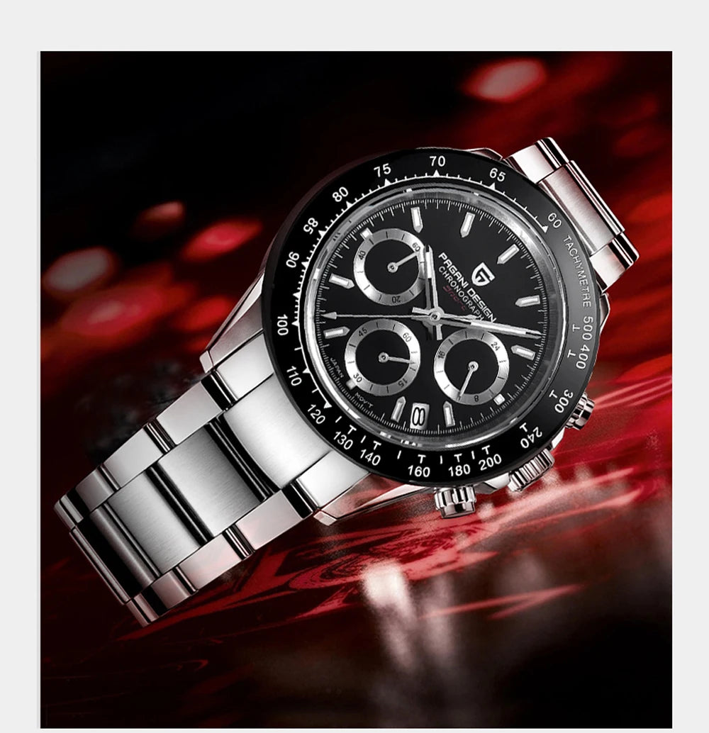 PAGANI DESIGN 2025 New Men's Watches Luxury Rose Gold Quartz Watch For Men 100M Waterproof Sports Chronograph Wristwatch Men