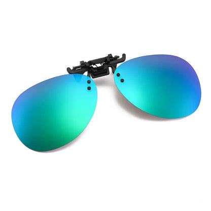 Clip On Flip Up Glasses Polarized Photochromic Sunglasses Lens Anti Glare UV400 Goggles Night Vision Yellow Driving Eyepiece